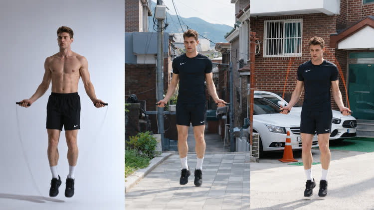 Jump rope workout scenes
